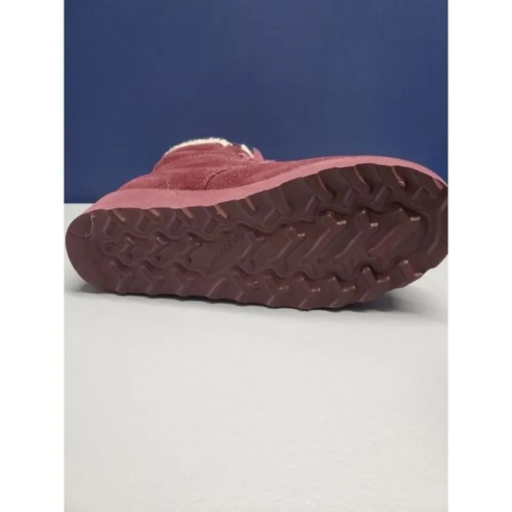 BEARPAW Phoebe Boots Womens 5 Girls 3 Purple Suede‎ Water Resistant Lace Up